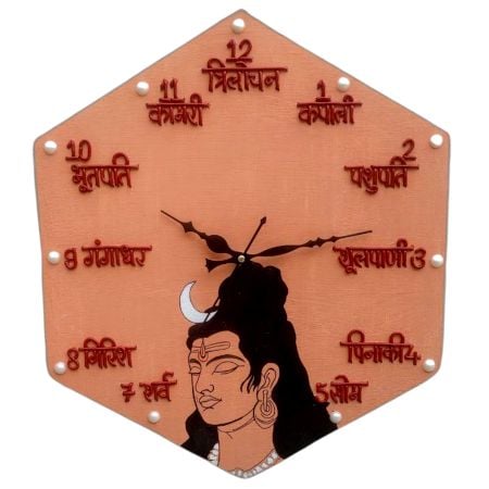 Handcrafted Shiva Name Theme Wall Clock